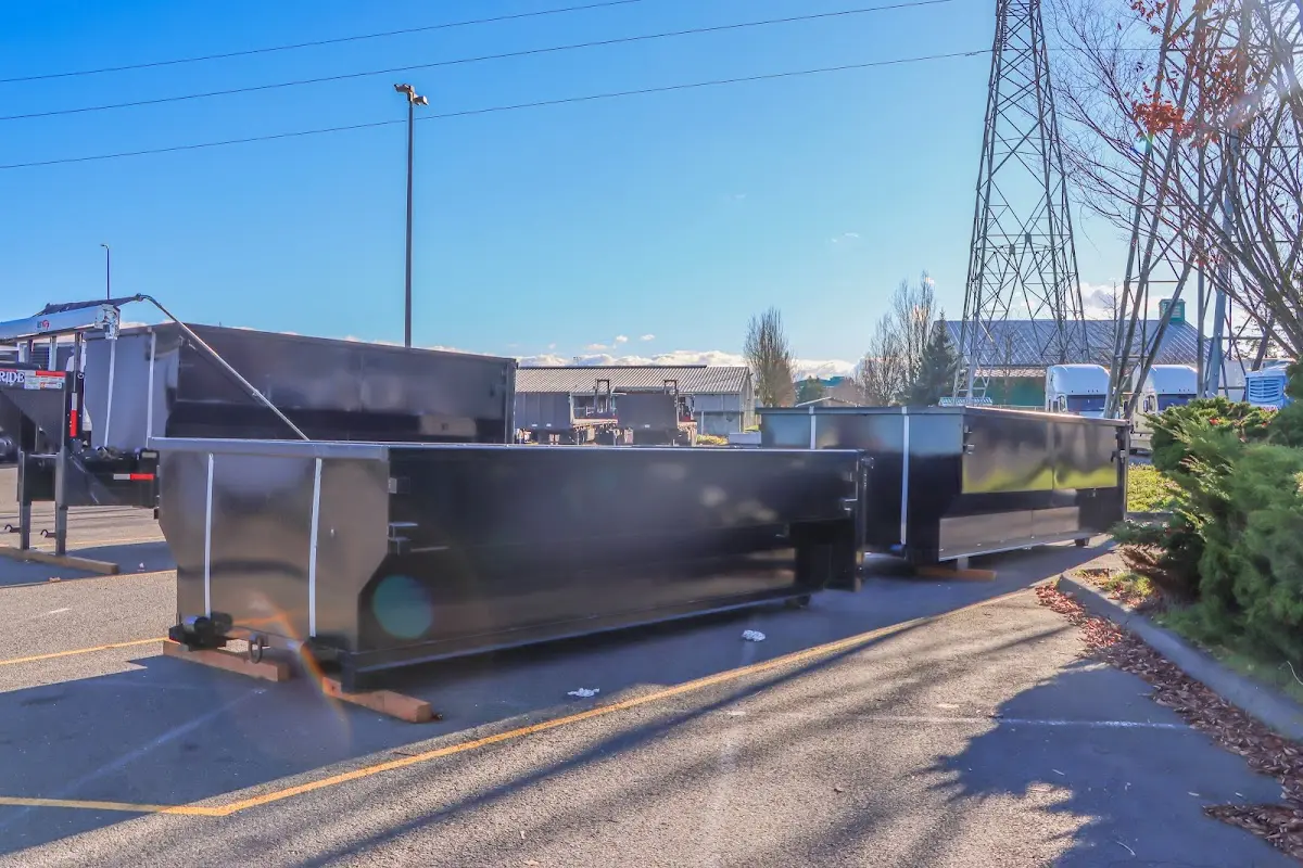 Roll-off dumpster ready for waste disposal at job site for Roll Off Dumpster Rental in Lincoln Park